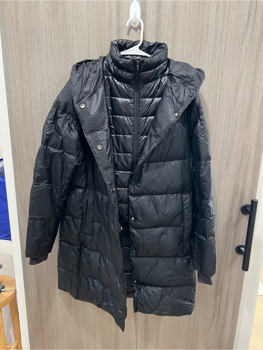 Black Women's Long Puffer Coat